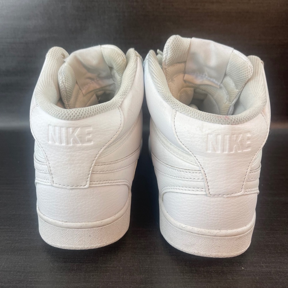 Nike Court Vision Mid Mens size 9.5 White Leather Athletic Casual Shoes DN3577 - Picture 5 of 9